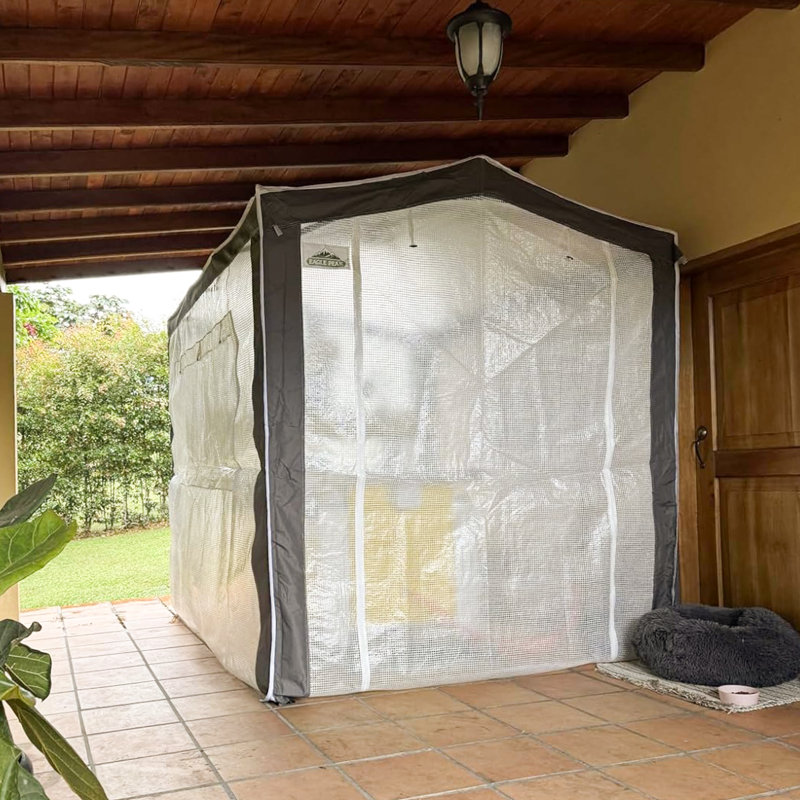 6' W x 8' D Hobby Greenhouse, White/Gray