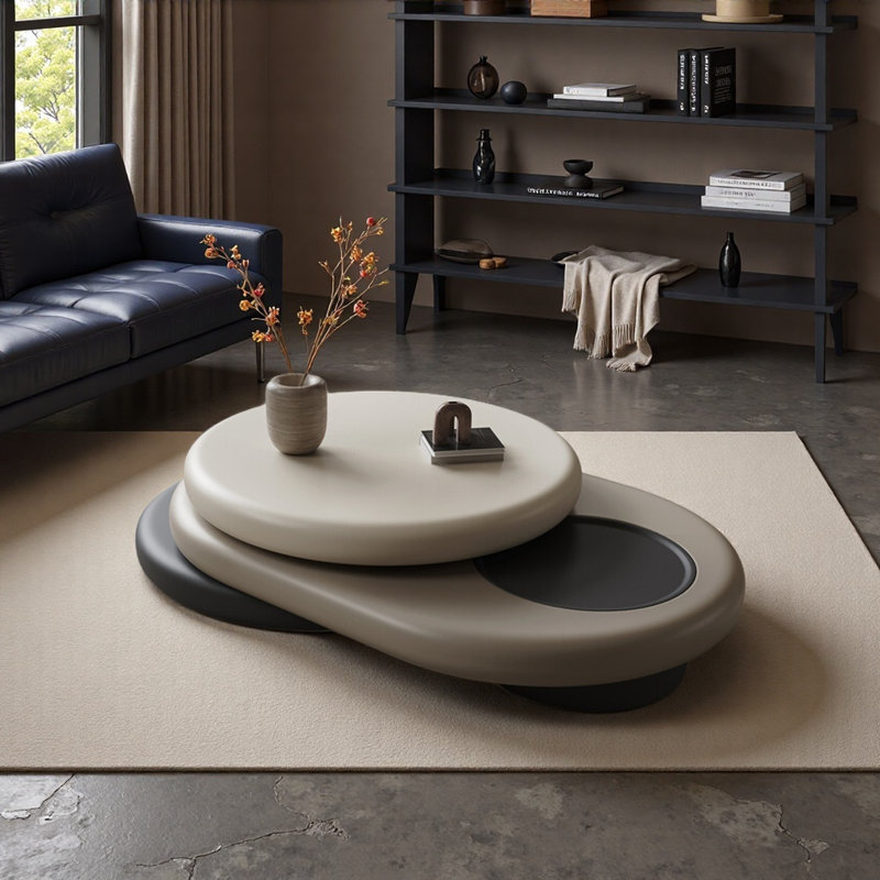 Table basse de style rétro italien, Crème, crème