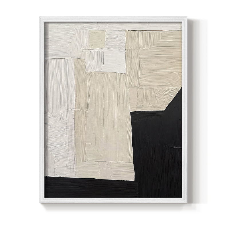 "ABSTRACT Series DCLVI" par J Paul, Blanc / Blanc, H 21 po x l 17 po