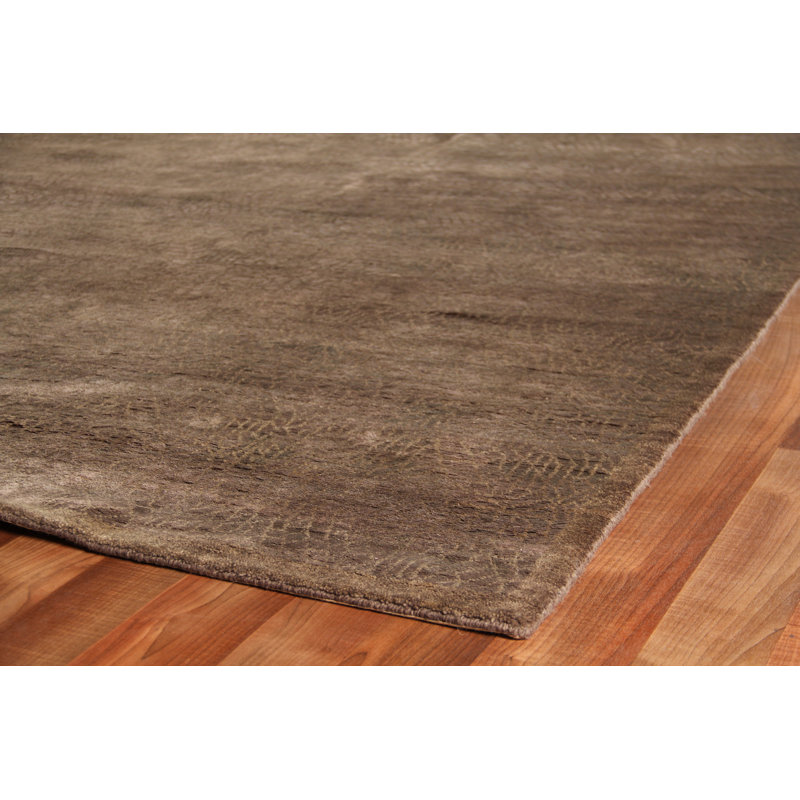 Mosaic Abstract Area Rug in Chocolate/Beige, Rectangle 9' x 10'