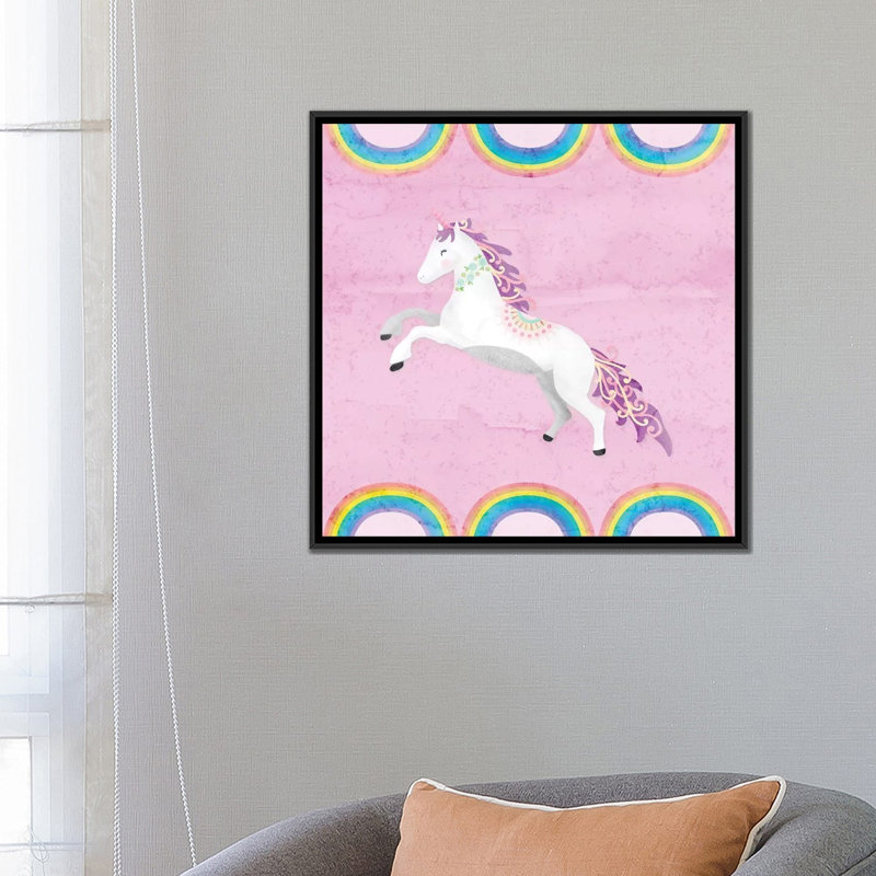 « arc-en-ciel », art sur toile, H 18 po x l 18 po x P 1,5 po, Toile avec cadre noir