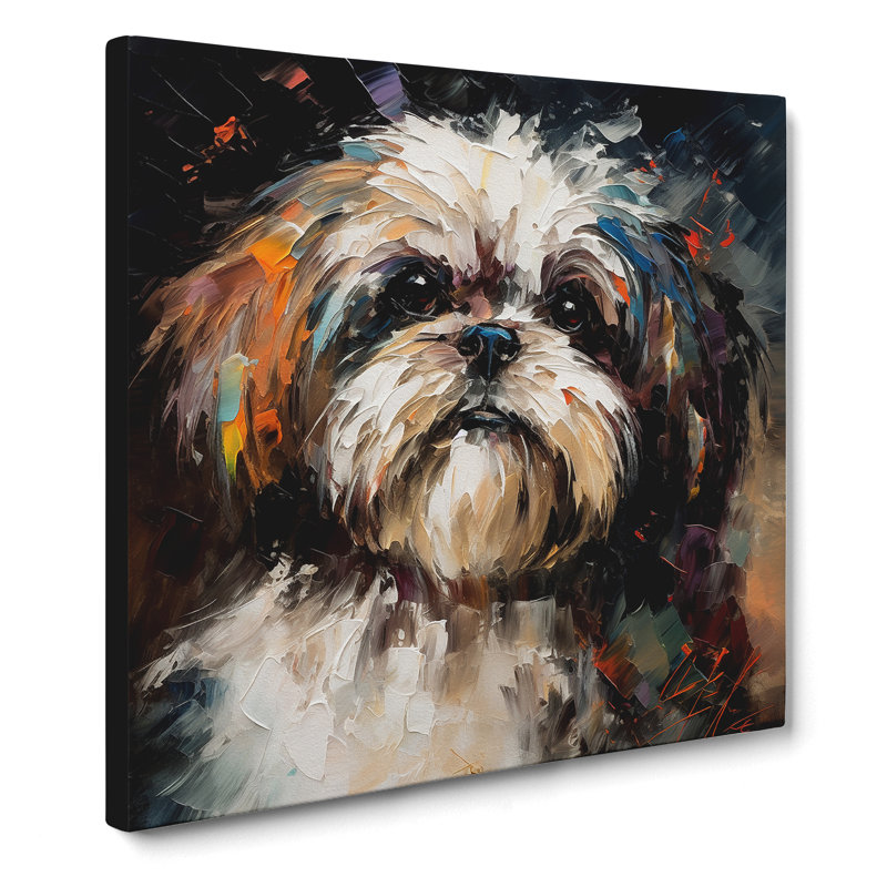 Shih Tzu Palette Knife No.1 - Wrapped Canvas