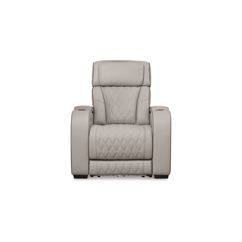 Fauteuil inclinable en cuir Boyington, Gris