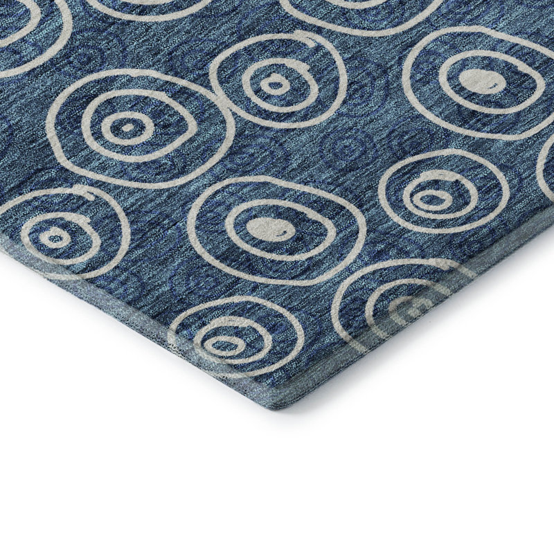 Premium Machine Washable Prisco Blue Rug, Rectangle 8' x 10'