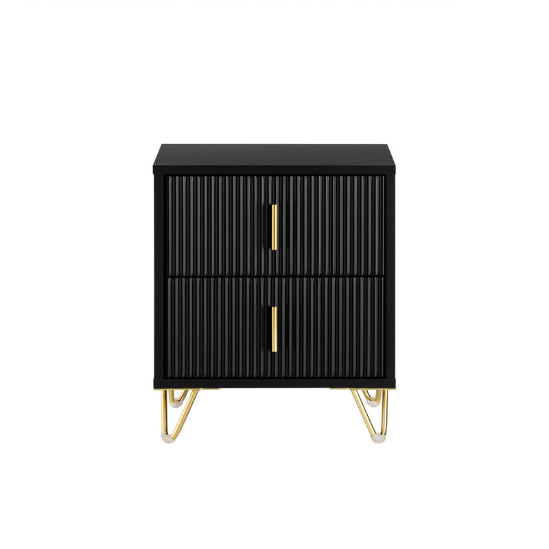 Aldea 40cm W Bedside Table, Black