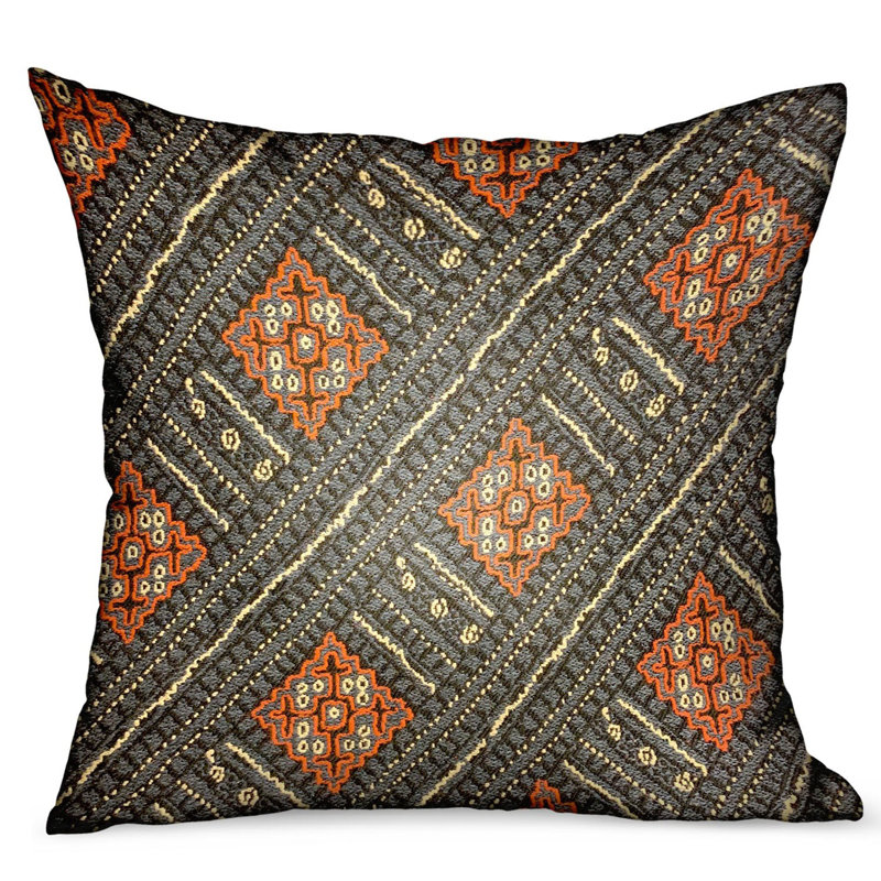 Housse et coussin décoratif pour l'extérieur Plutus Cobalt Lattice, Square 24"