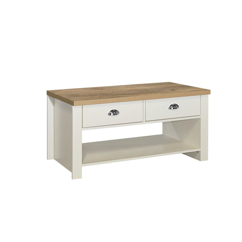 Highgate Sled Coffee Table with Storage, Cream