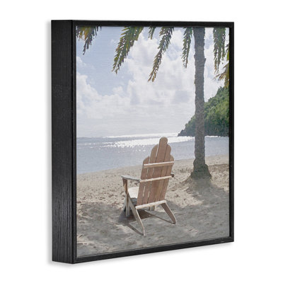 Chair Under Palm Tree Framed Giclee Art by Noah Bay
