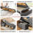 Multi-Functional Bed, Solid Wood Frame and Faux Leather Upholstery, Remote-Controlled Massage Recliner on the Left, Modern LED Lights, Bluetooth Speakers, USB Charging Ports, Adjustable Backrest-99194255-99194254