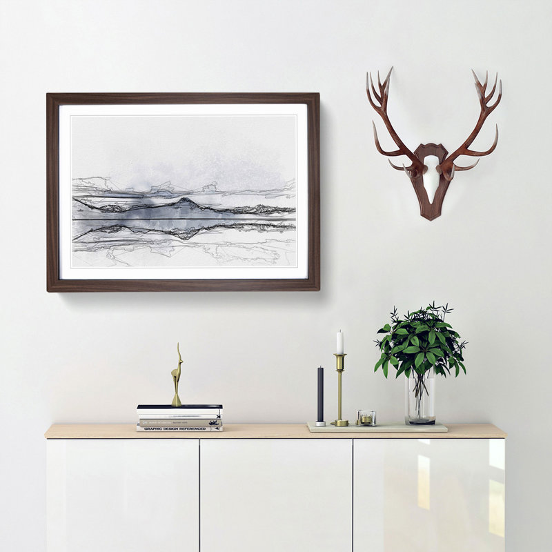 The Twin Lakes in Colorado in Abstract - Framed Print, Walnut, 35cm H x 50cm W x 2cm D
