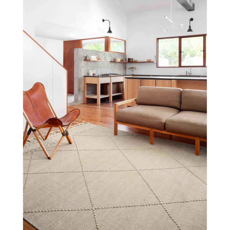 Isidore Wool Geometric Indoor Rug, Square 1'6"