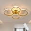 Modern 69cm Dimmable Gold Ring LED Flush Mount With Remote