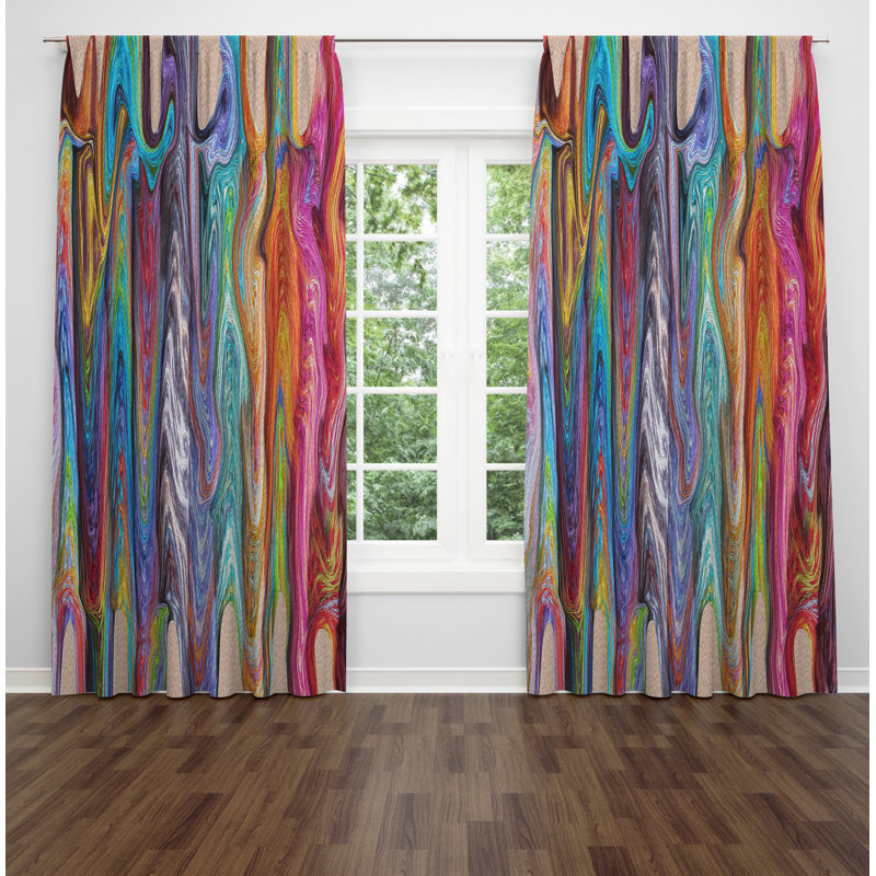 Panneaux de rideaux semi-transparents abstraits (DSQ est fixé à 2), l 40 po x L 52 po