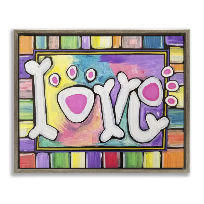 «Love with Vivid», art mural encadré sur toile flottante, conception par Nettie Price, H 17 po x l 21 po