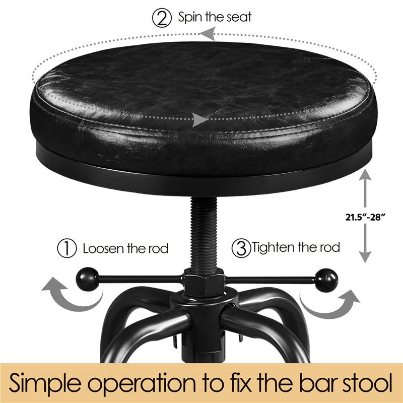 Tabouret de bar Palmquist, Noir