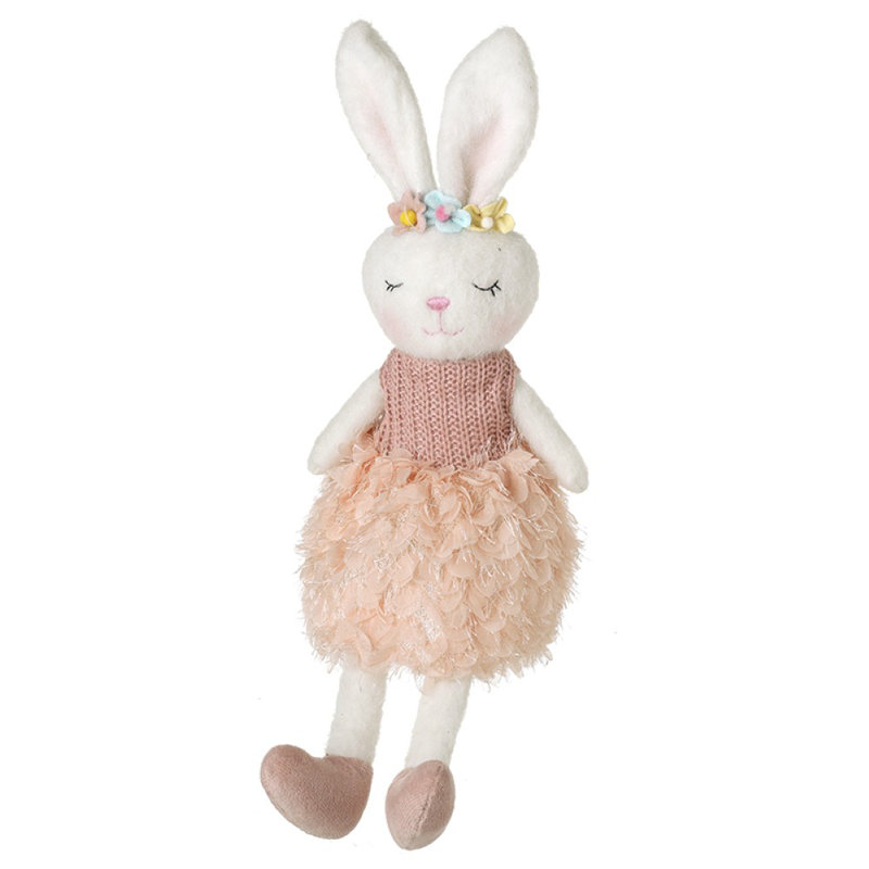 Sitting Rabbit In Pink Dress