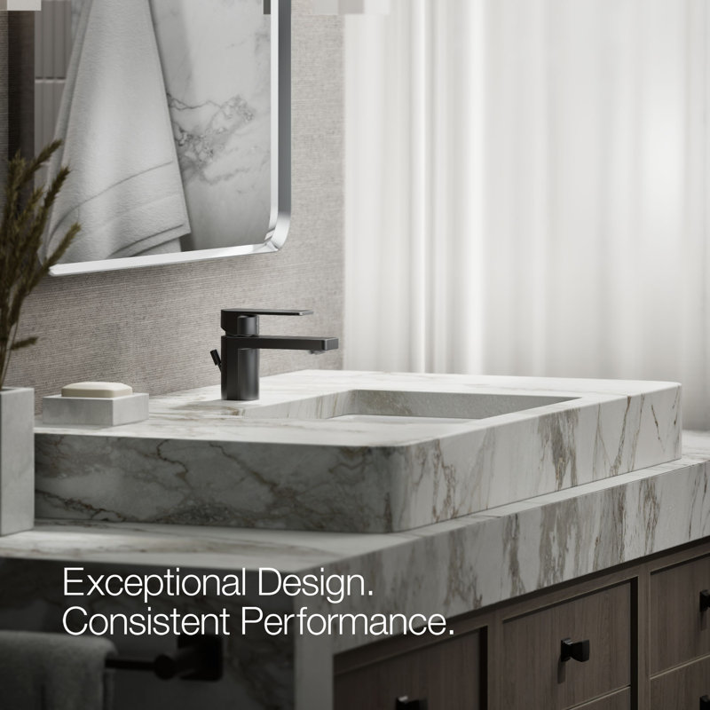 Parallel Single Hole Bathroom Faucet, Matte Black