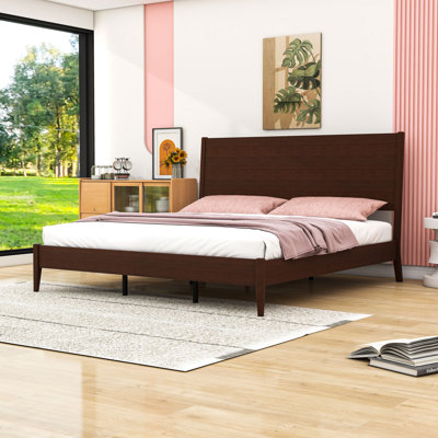 Lit plateforme en bambou avec pieds de support