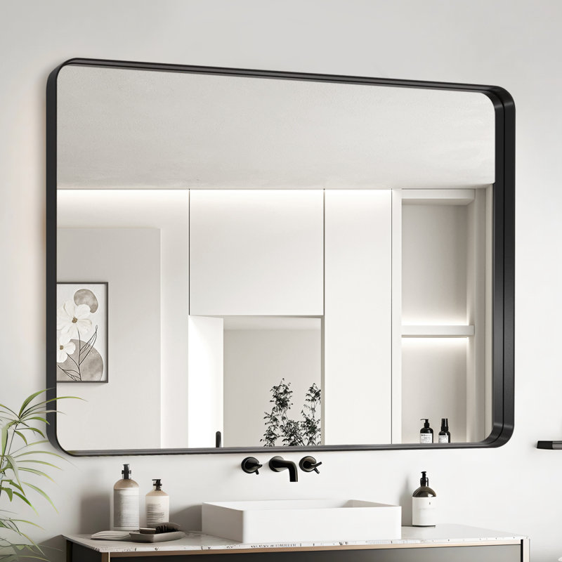 Miroir de salle de bain 40X30, 30,05 po x 40,05 po, Rectangulaire, Horizontale