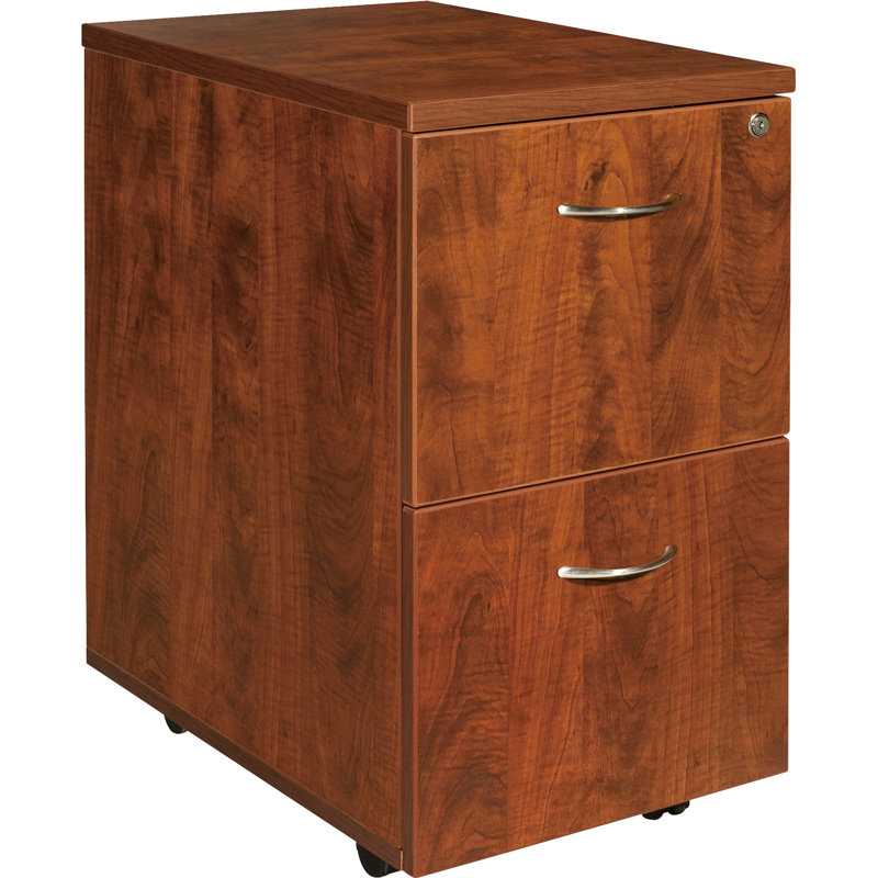 Cherry Mobile Lockable 2-Drawer Legal Size Pedestal