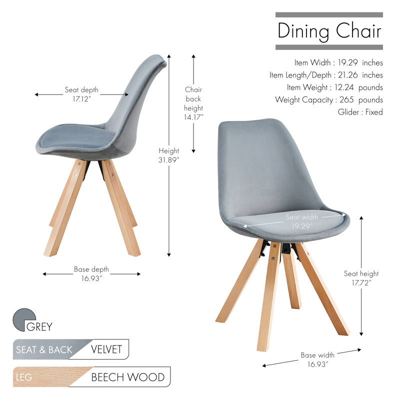 Bariola Upholstered Dining Chair, Grey