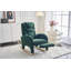 Chaise berçante Teddy en tissu avec repose-pieds réglable, vert