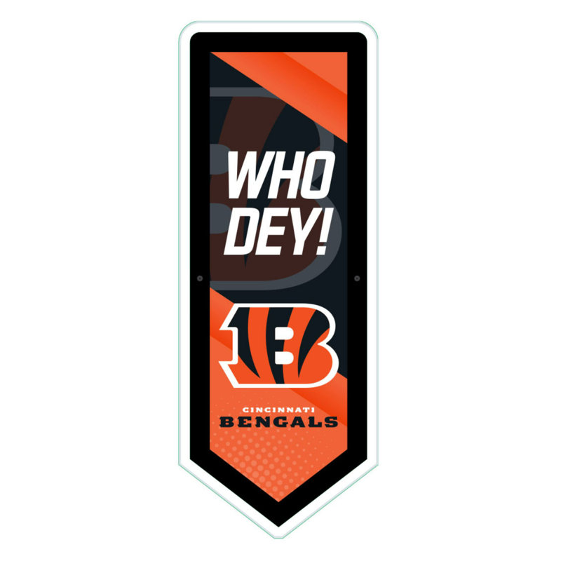 NFL LED Pennant Shaped Lighted Wall Sign, Cincinnati Bengals