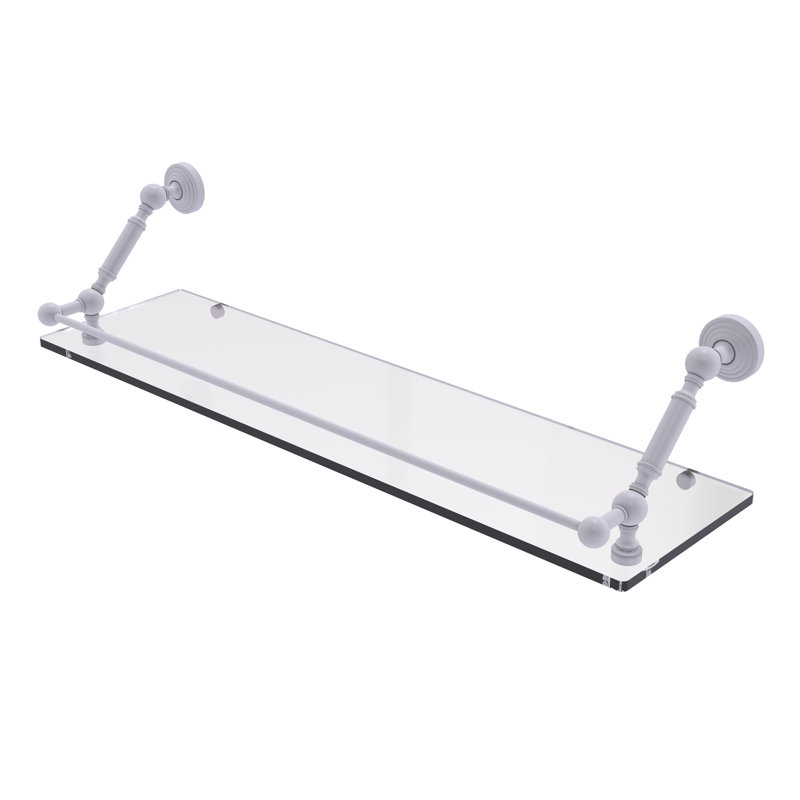 Tablette flottante avec barre de galerie hertzler, Blanc mat, H 7,3 po x l 30 po x P 8,6 po