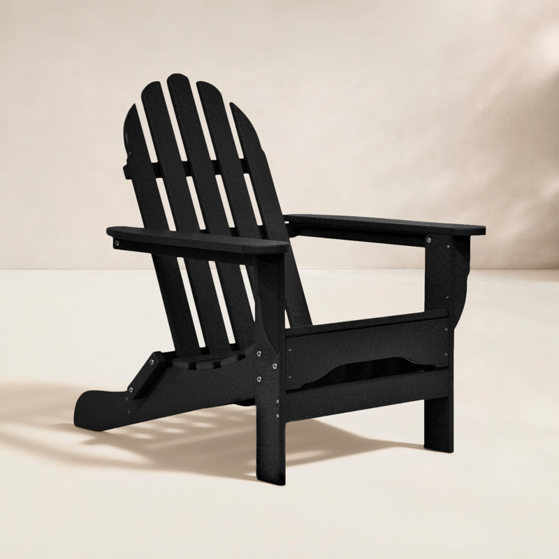 Chaise Adirondack en plastique Leighton, Noir
