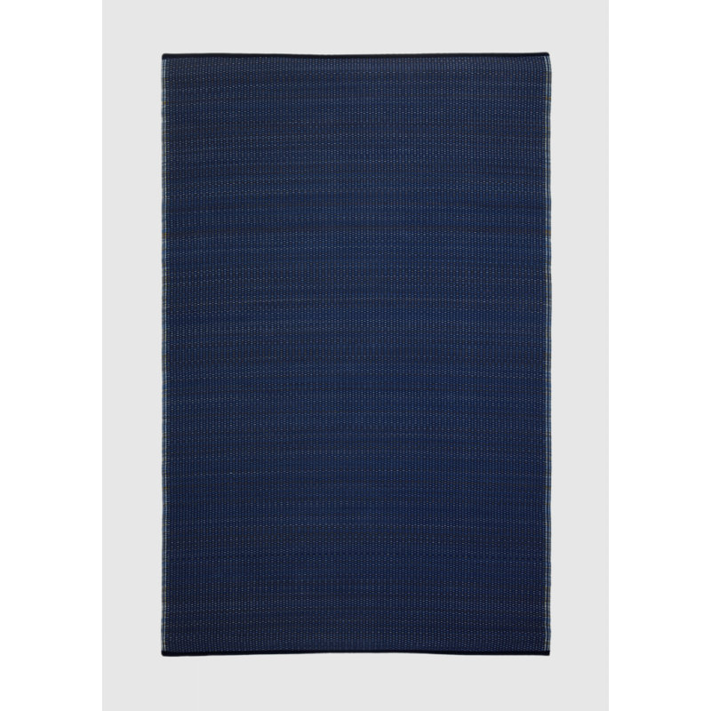 Outdoor Rug Plastic Straw Rug Waterproof Patio Amyree, Rectangle 6' x 9', Cancun Shadow - Blue