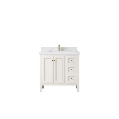 Nashville X P 22 po Meuble-lavabo central en albâtre