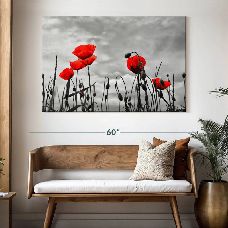Harnek Pop Red Poppies, H 34 po x l 51 po