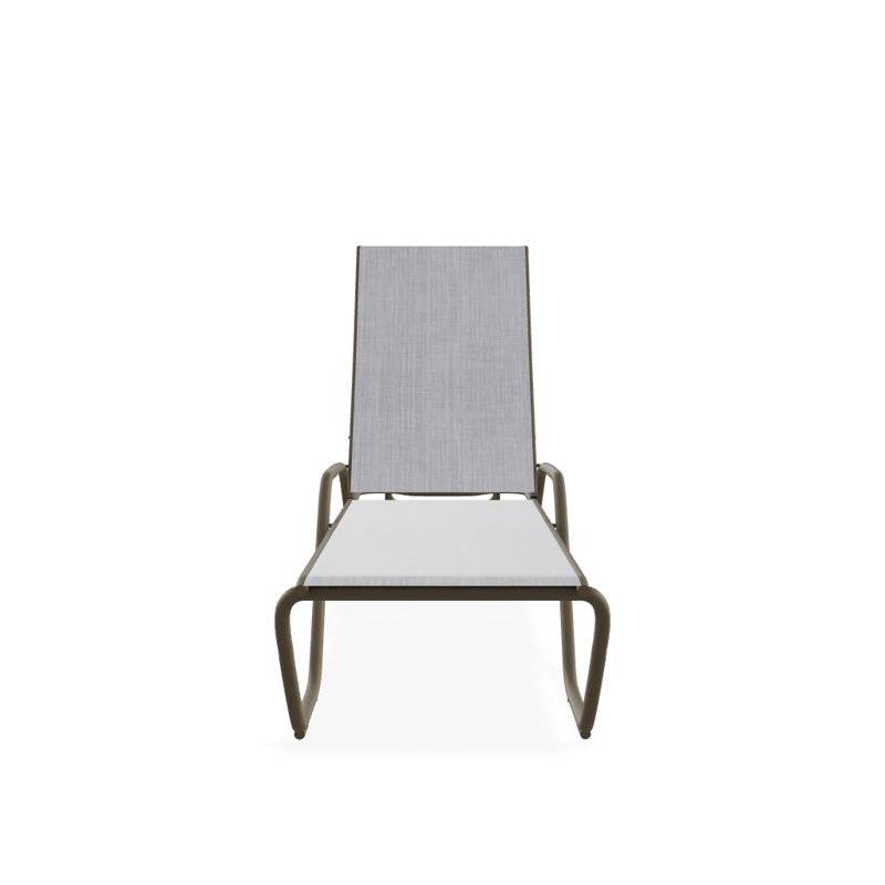 Outdoor Rust-Resistant Metal Chaise Lounge, Textured Beachwood, Jewel