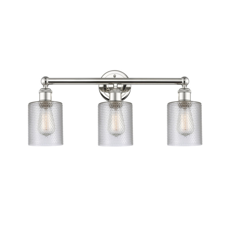 Éclairage pour meuble-lavabo 3 lumières 23 pouces Karon, Transparent, Nickel poli