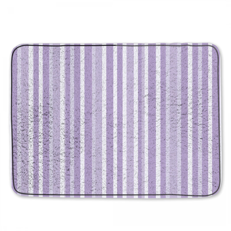 Tapis de bain à rayures, L 34 po x L 21 po, Rayures mauves