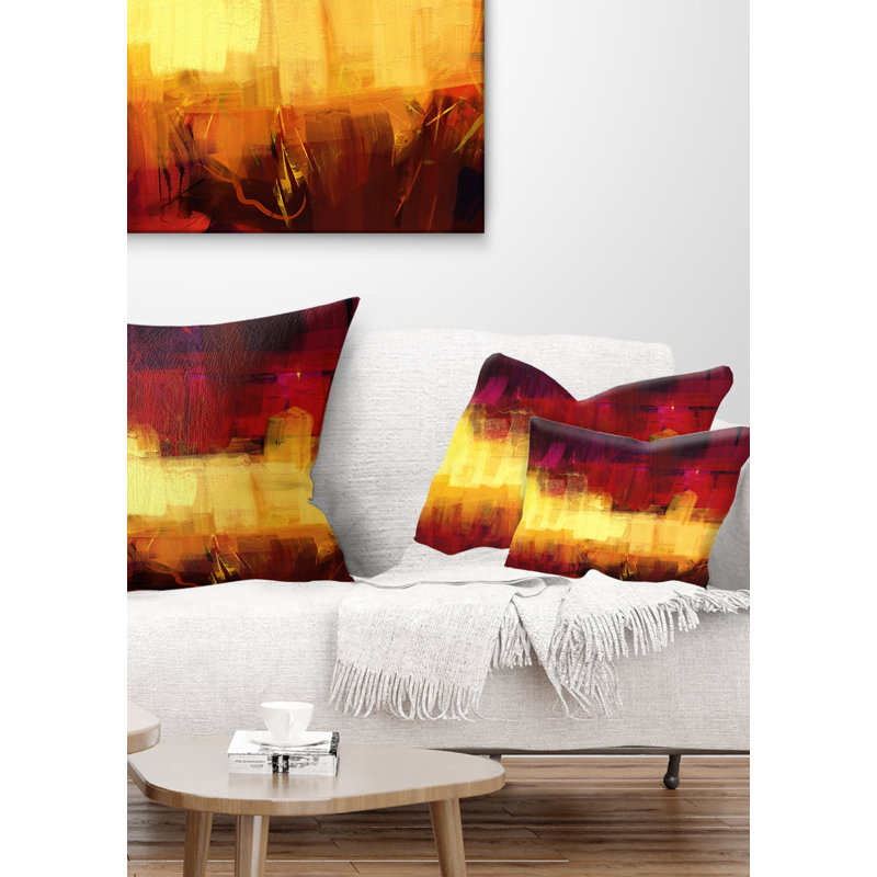 Textured Effect Digital Abstract Art - Abstract Printed Pillow