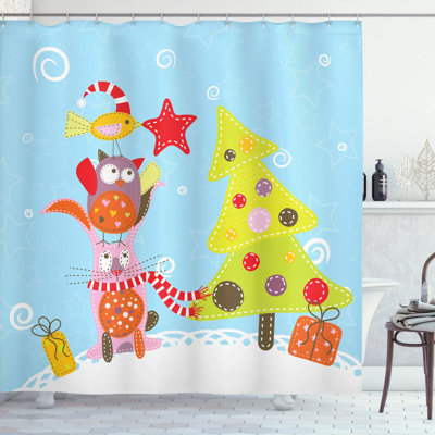 Ensemble de rideau de douche + crochets