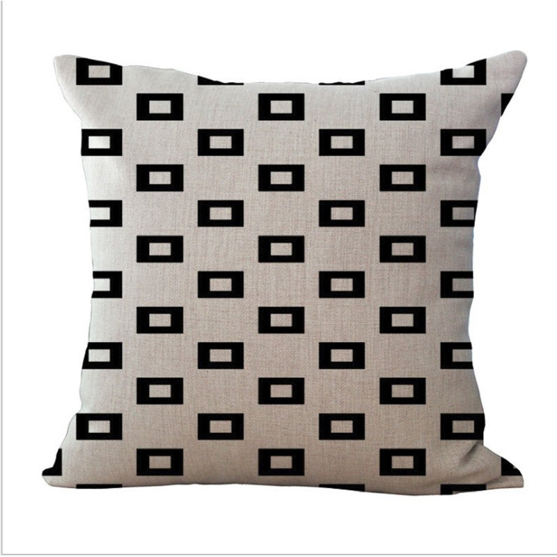 (Covers With Inserts) Set of 2 B&W Pattern Pillows