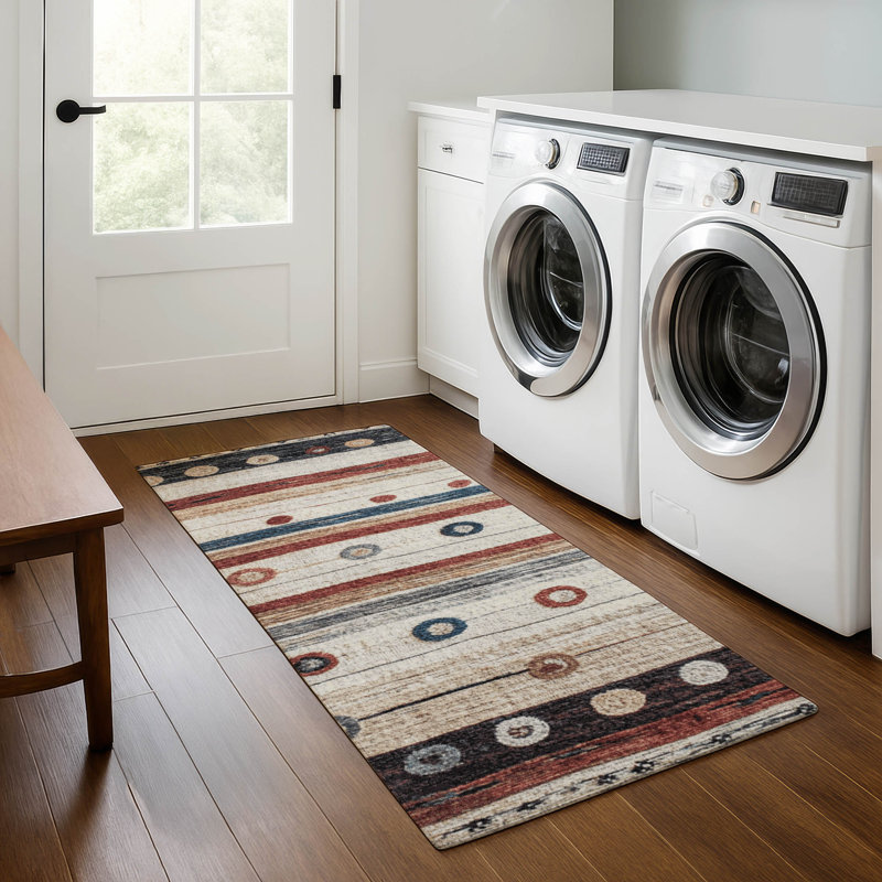 Premium Machine Washable Millbrook AMF1964 Stripes Rug, Runner 2'3" x 7'6"