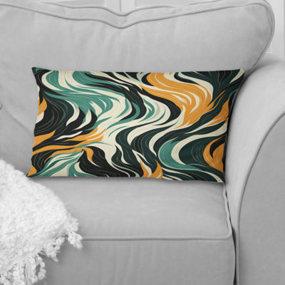 Jungle Majesty en orange et vert I - coussin imprimé