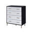 Commode moderne à 4 tiroirs avec finition noire et argentée | Idée de cadeau