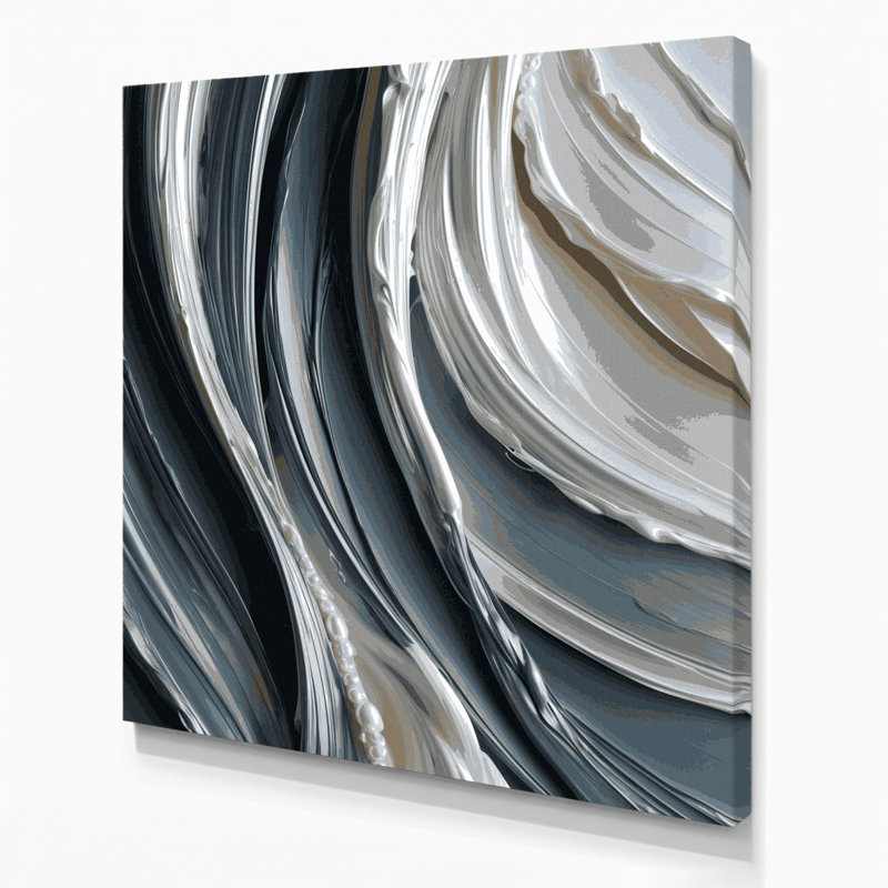 Art mural sur toile diagonale à rayures noires ardoise, H 12 po x l 12 po