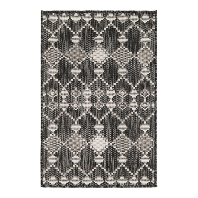 Tapis intérieur / extérieur gris anthracite Traliccio, Rectangle 2 pi 2 po x 3 pi