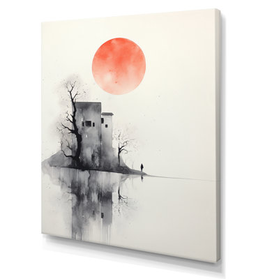Serenity, pleine lune, aquarelle minimale