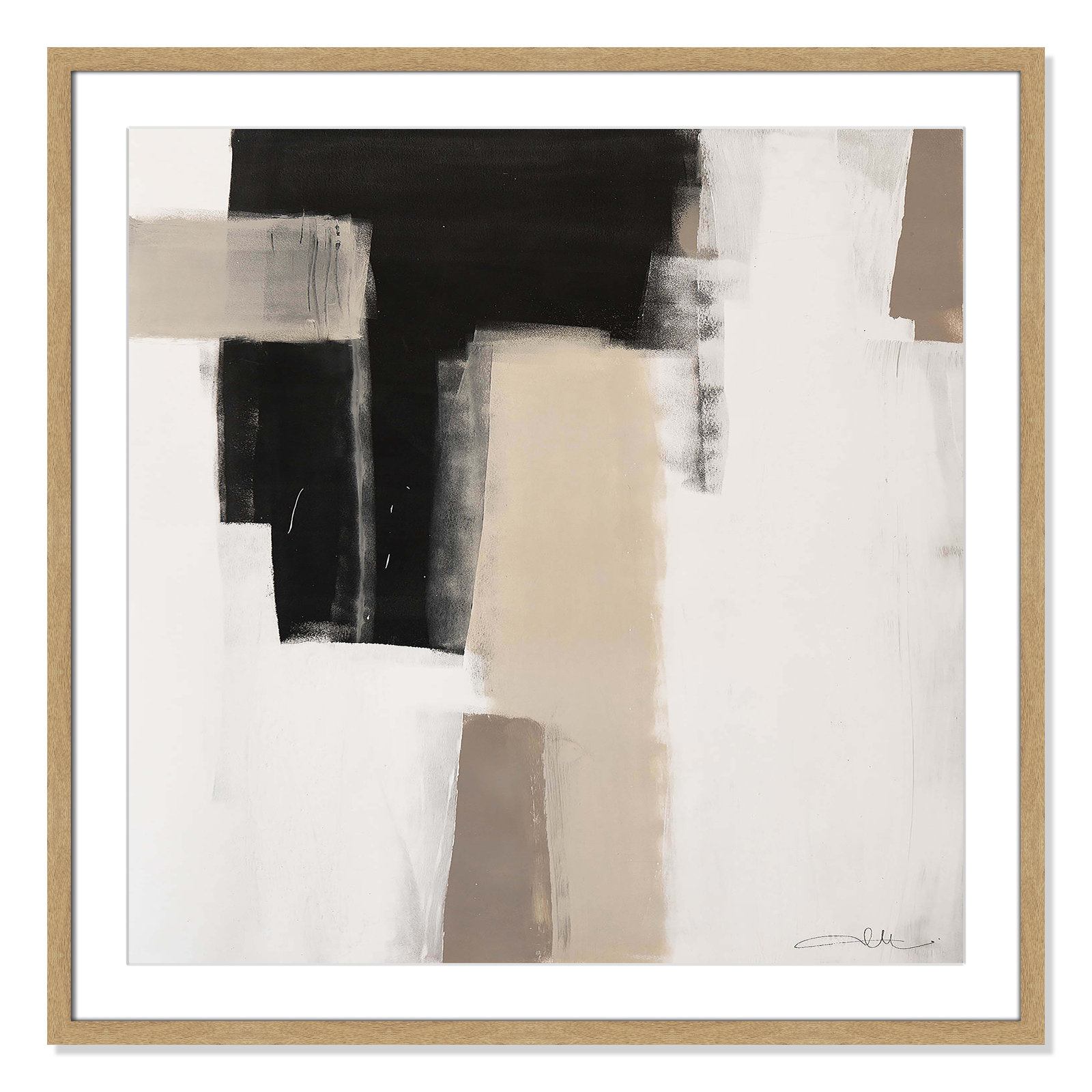 Earth Scapes I Print, 32" H x 32" W x 1.25" D, Natural Box Framed