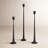  Set of Three Taper Candle Holders, Cast Iron Rustic Farmhouse Table Decor, Black Finish