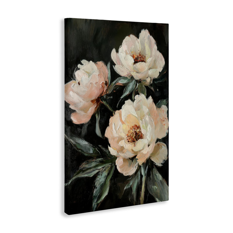 «Peach Roses Floral», peinture par Petal Prints Design, H 24 po x l 16 po