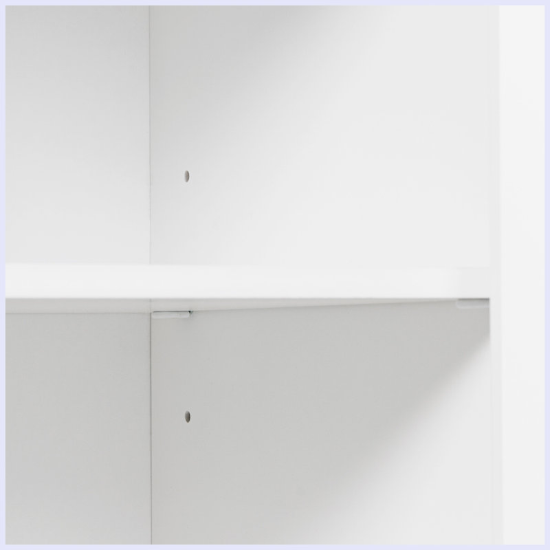 Armoire de rangement pour salle de bain avec portes et tiroir, plusieurs espaces de rangement, tablette réglable, Blanc