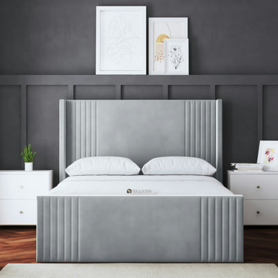 Elara Winged Panel Bed with Headboard