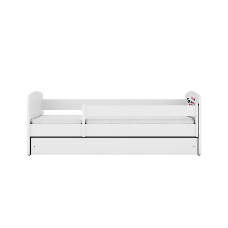 Cicero European Toddler (80 X 160cm) Standard Panel with Storage Included, European Toddler (70 x 160 cm), White/Pink/Black